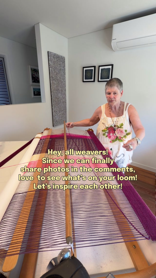 Let’s inspire each other! We can now comment using pics, so take a snap of what’s on your loom, and share with everyone! Let’s support each other. 

I loooove being alone in my studio not talking to anyone - but it’s also nice to be able to see what everyone else is weaving and making.

My show and tell is here, live to see yours!