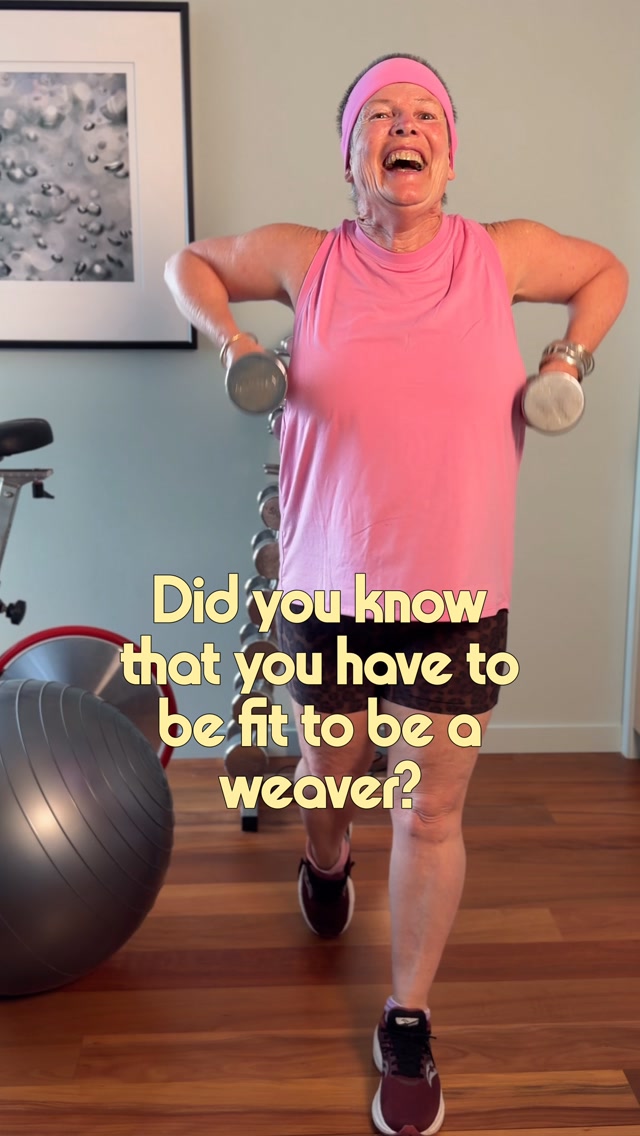 There’s a very important quality necessary for being a weaver, and being fit is one of them! As you can see, specific exercises are imperative for lifting one’s yarn resources. Let all your friends know about this! 

Come follow along for my weaving tips and ideas. I may even make you laugh.