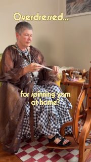The door has shut; want quiet, no traffic, don’t want to talk to anyone and just stay home and do the things you want to do; like spinning, weaving, knitting, crafting; but feel like you should be getting dressed out of your pj’s, and going out to at least have a coffee???

You could role play like I did. Lol you can save this as a reminder that you don’t have to go out today at all!!! Follow to see my next studio ‘outing’.

One can never be overdressed wherever you are! Pop on your bling and do your thing!
So it’s all sorted then? Welcome! 