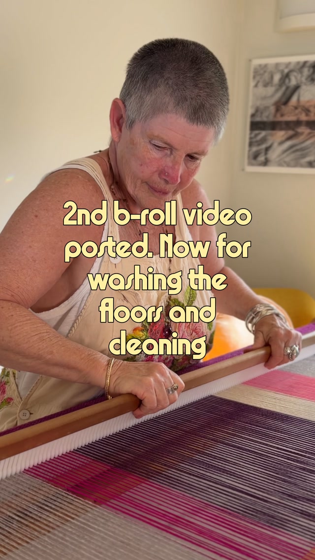 I’ve just posted two b-roll clips; now for washing the floors and cleaning …. (Ooops maybeee that weaving?)
I know I was supposed to do something. Come follow along to see what I do next time when I plan to vacuum.